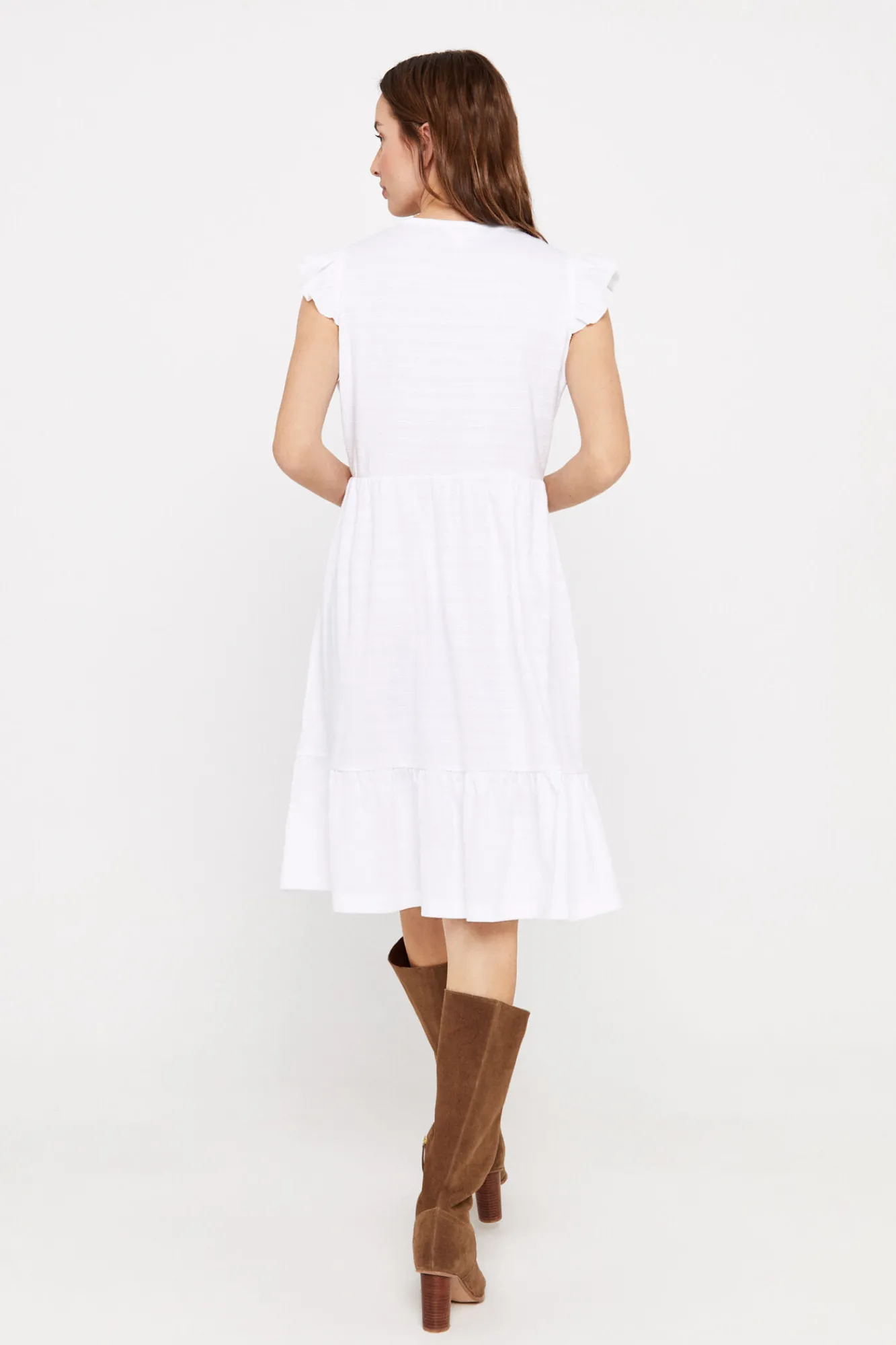 Cortefiel Vestido Corto Bordado Blanco Outlet