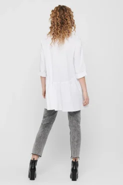 Only Vestido Corto Camisero Blanco Discount
