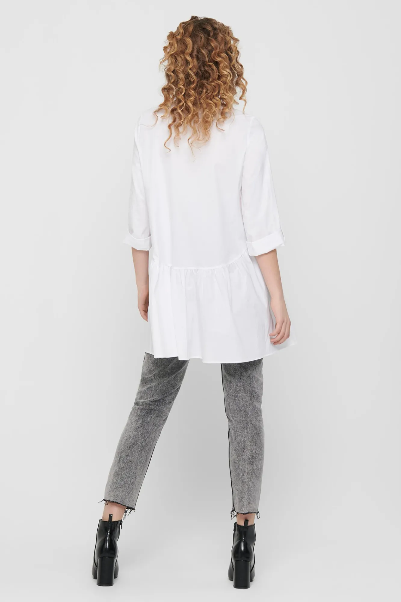 Only Vestido Corto Camisero Blanco Discount