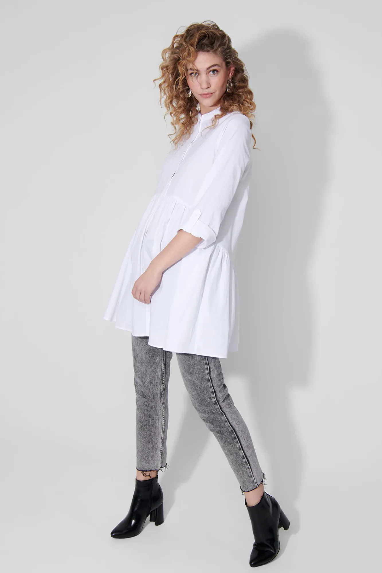 Only Vestido Corto Camisero Blanco Discount