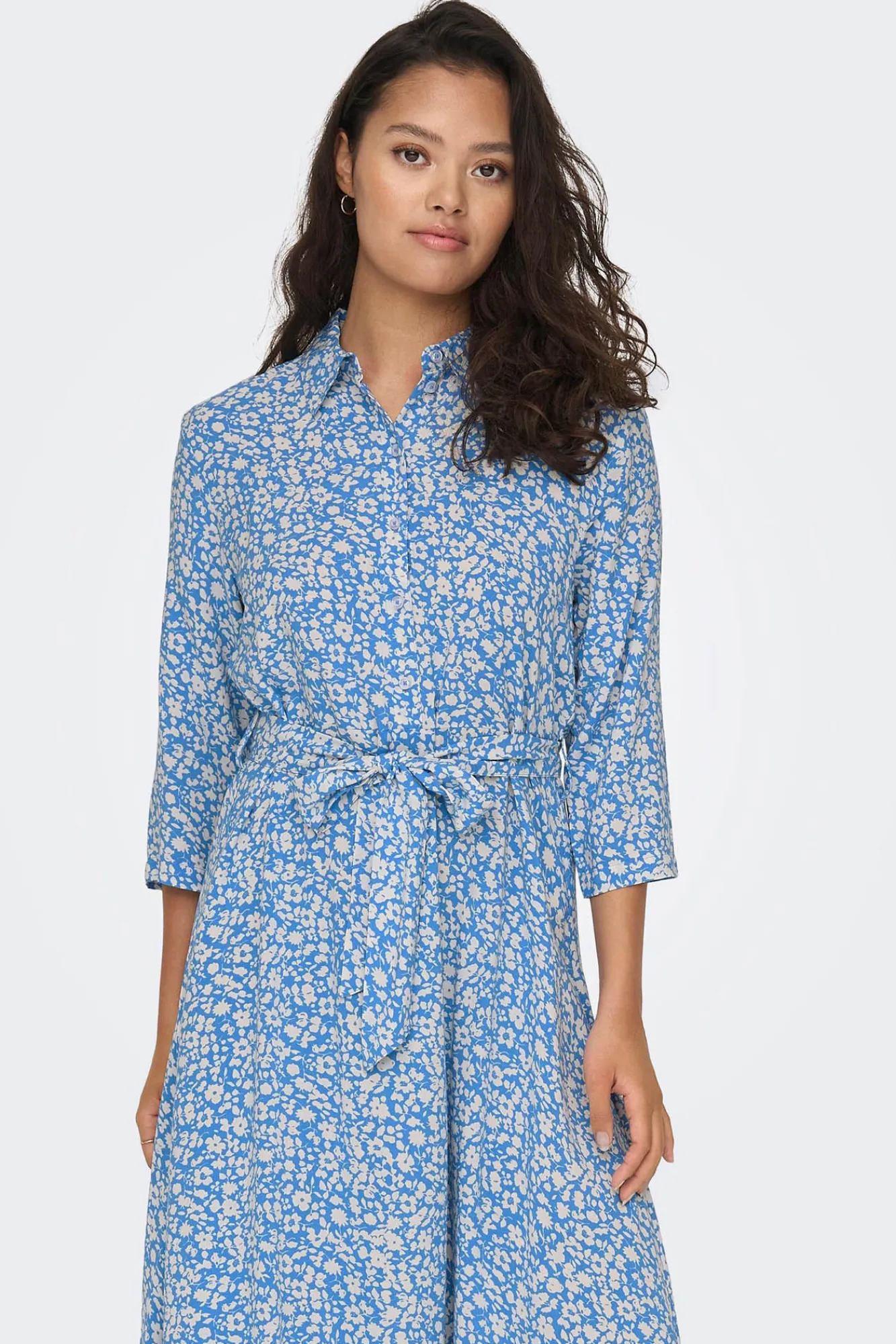 JDY Vestido Corto Camisero Azul Medio Discount
