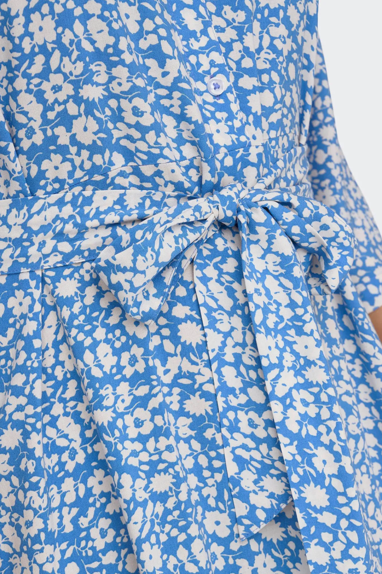 JDY Vestido Corto Camisero Azul Medio Discount