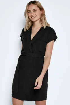 Noisy May Vestido Corto Camisero Lyocell Negro Online