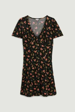Pimkie Vestido Corto Con Botones Negro