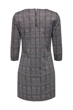 Only Vestido Corto Con Magas 3/4 Estampado Gris Hot
