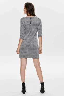 Only Vestido Corto Con Magas 3/4 Negro Hot