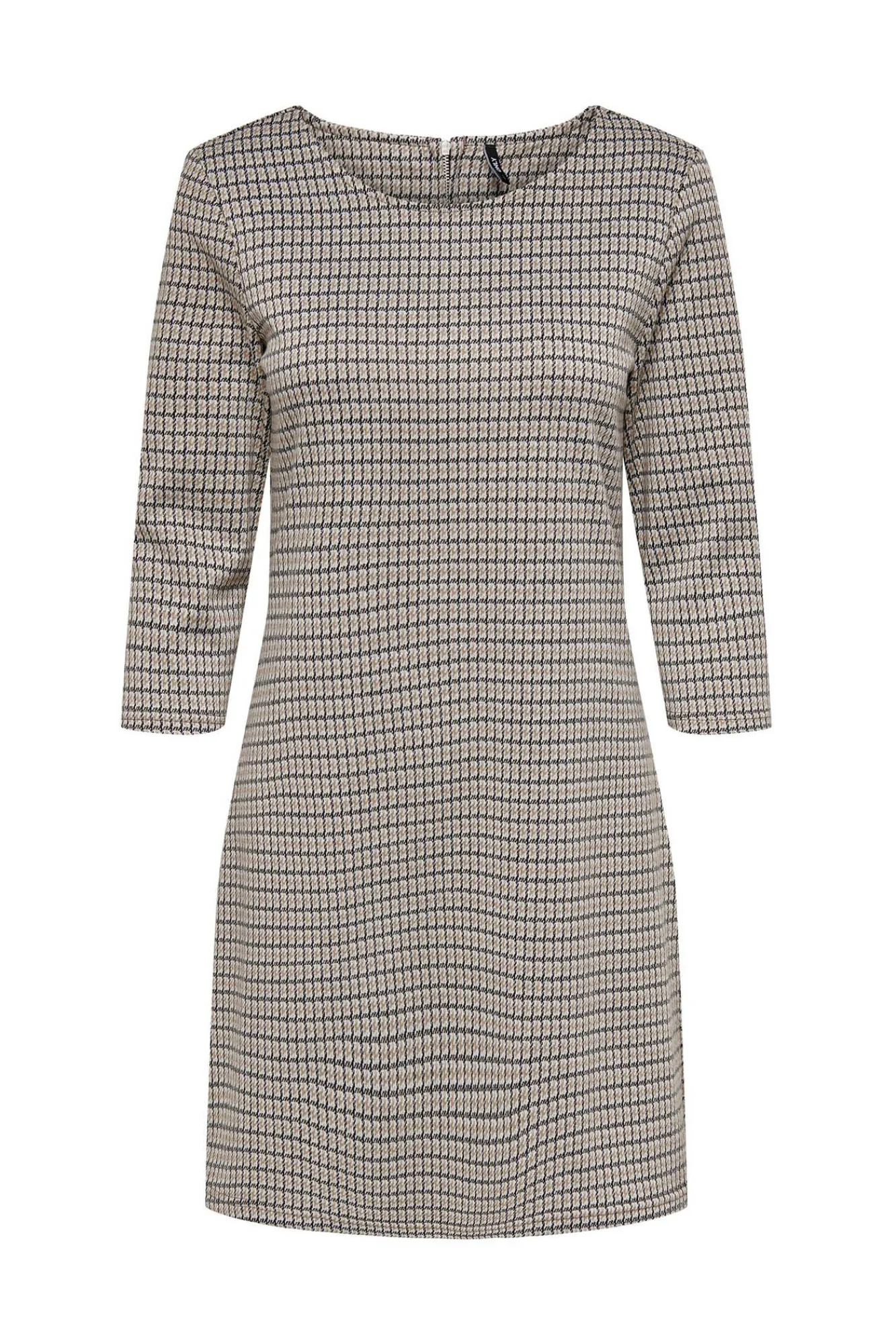 Only Vestido Corto Con Magas 3/4 Marron Oscuro Best