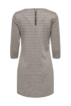 Only Vestido Corto Con Magas 3/4 Marron Oscuro Best