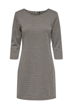 Only Vestido Corto Con Magas 3/4 Estampado Marron New