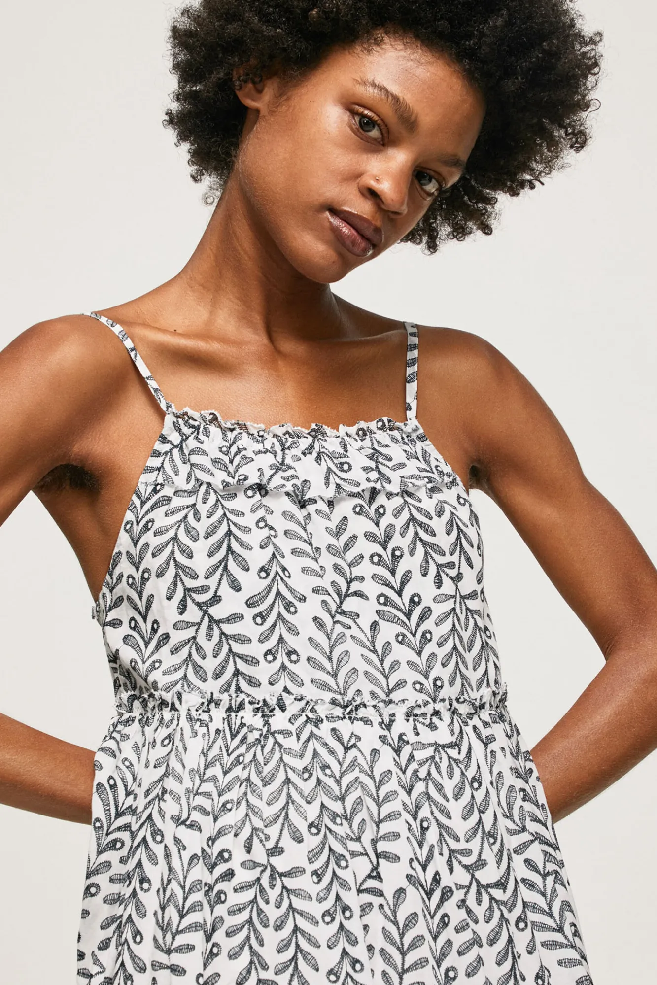 Pepe Jeans Vestido Corto Con Volumen De Tirantes. Multicolor Best