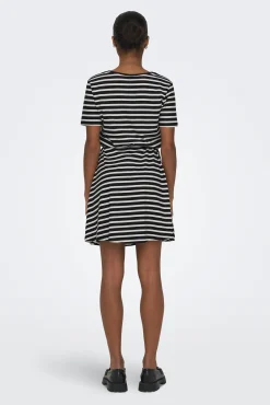 Only Vestido Corto Corte Regular Cuello En V Negro Hot