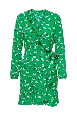 Only Vestido Corto Cruzado Verde Best