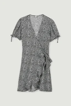 Pimkie Vestido Corto Cruzado Negro Discount