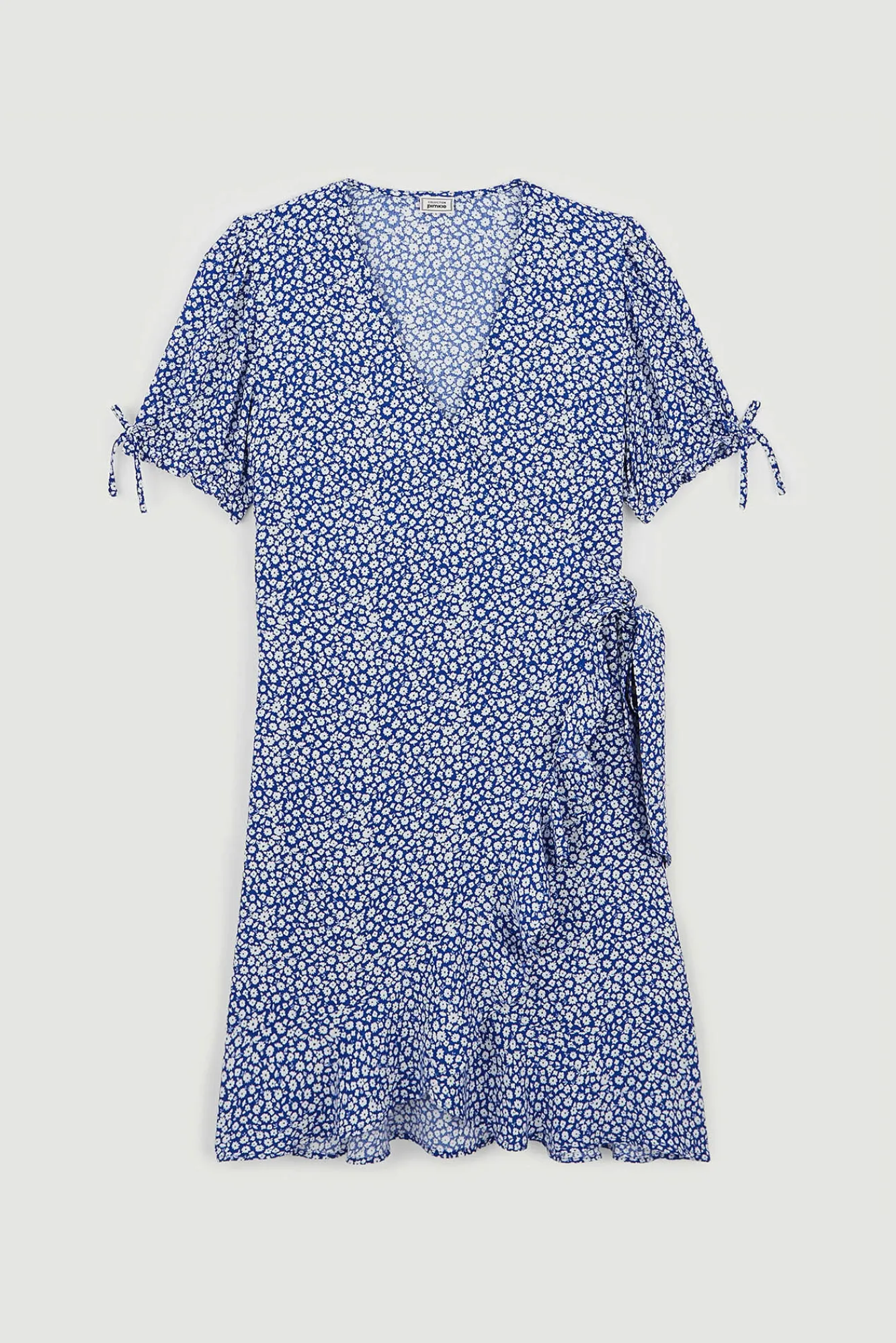 Pimkie Vestido Corto Cruzado Estampado Azul Online