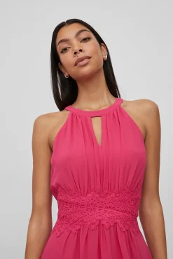 Vila Vestido Corto Cuello Halter Rosa
