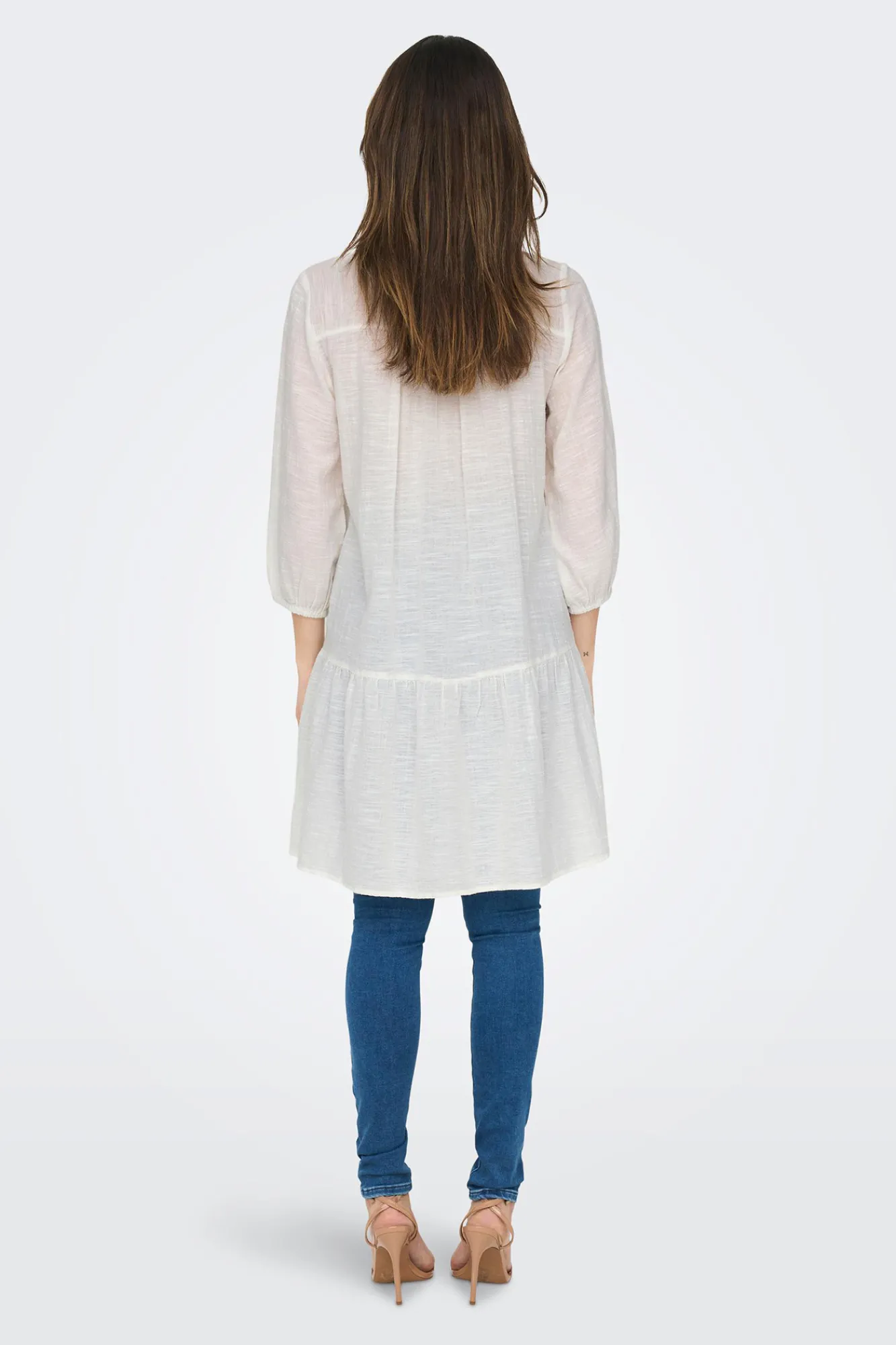 Only Vestido Corto Cuello Redondo Blanco Sale
