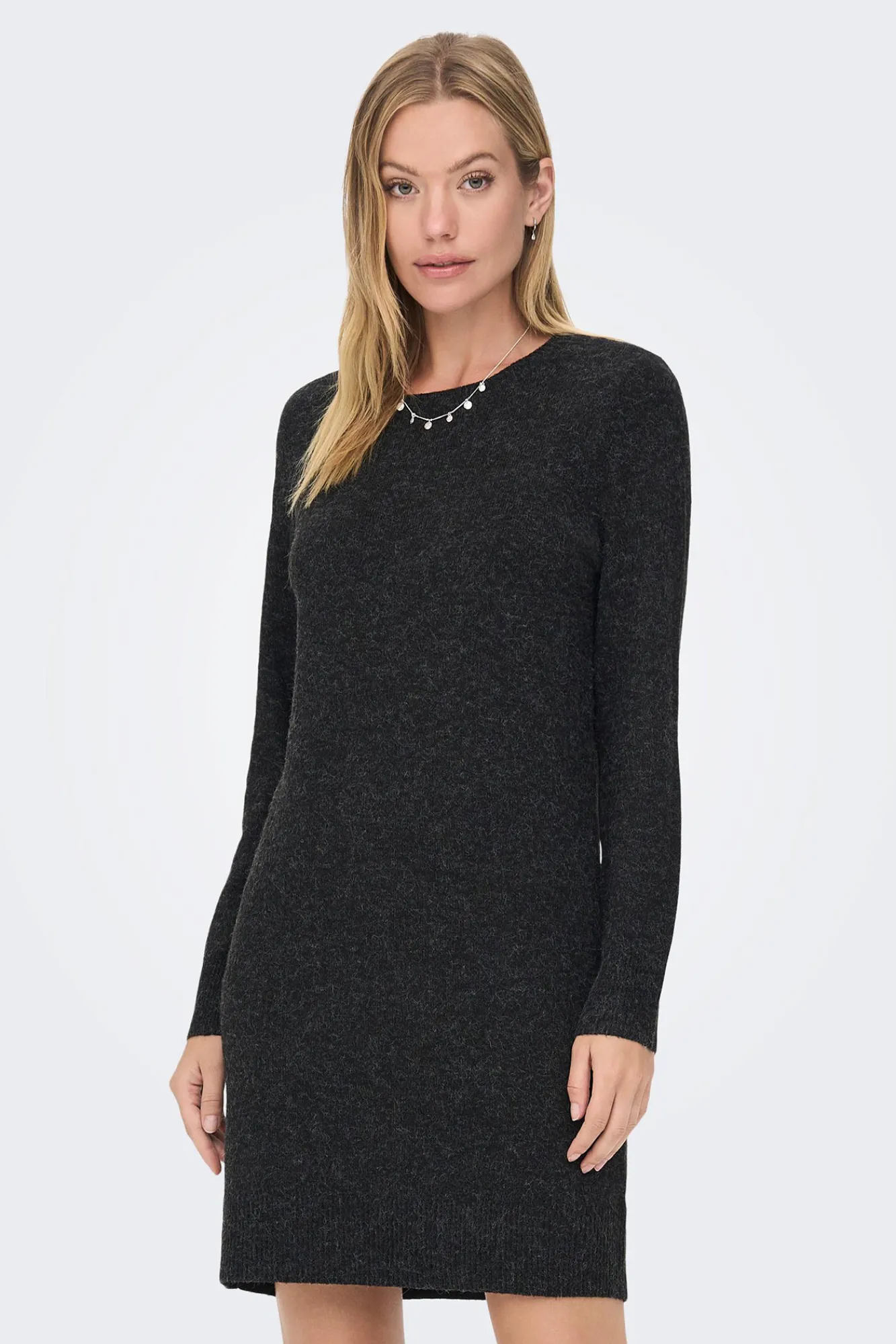 Only Vestido Corto De Punto Negro Online