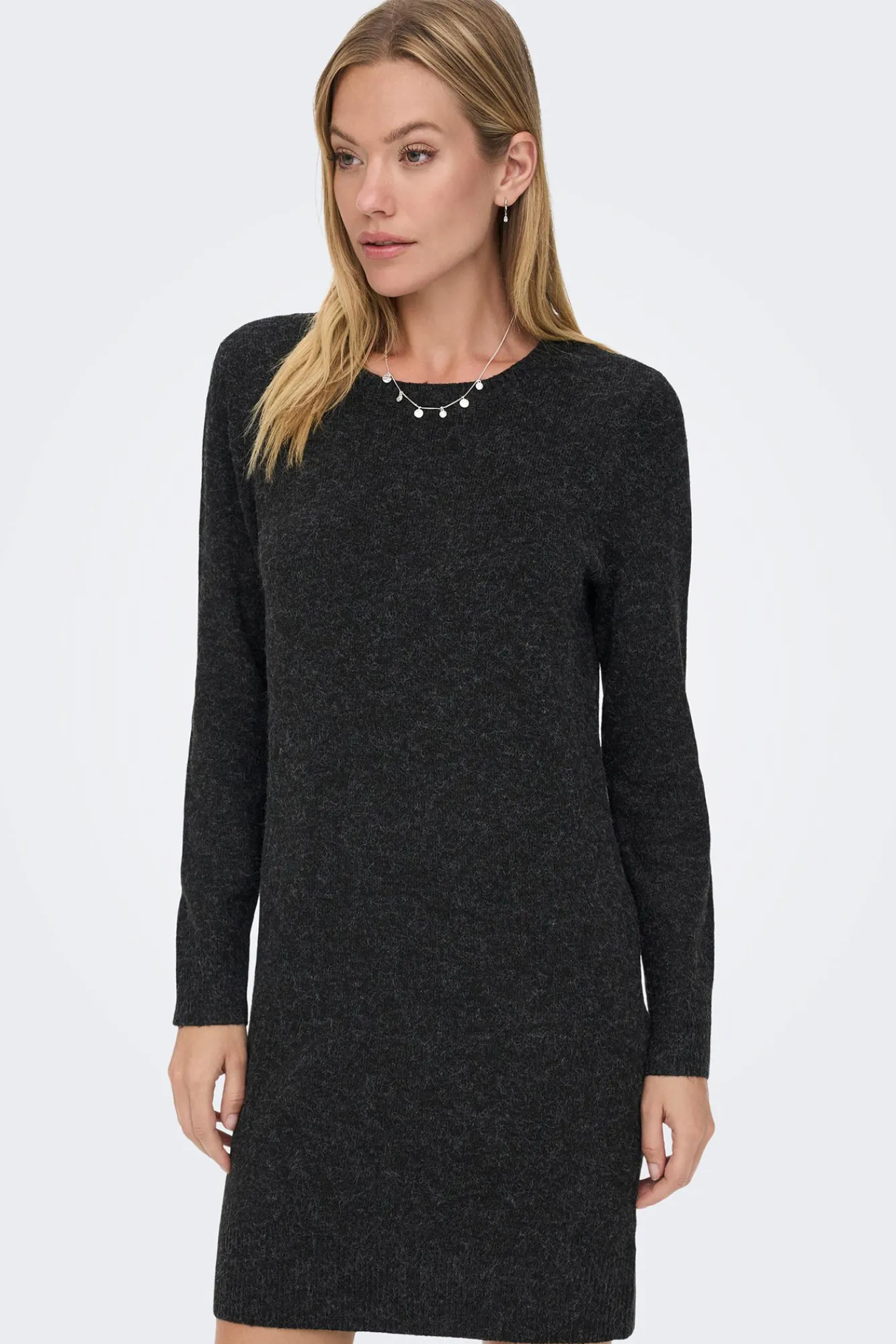 Only Vestido Corto De Punto Negro Online