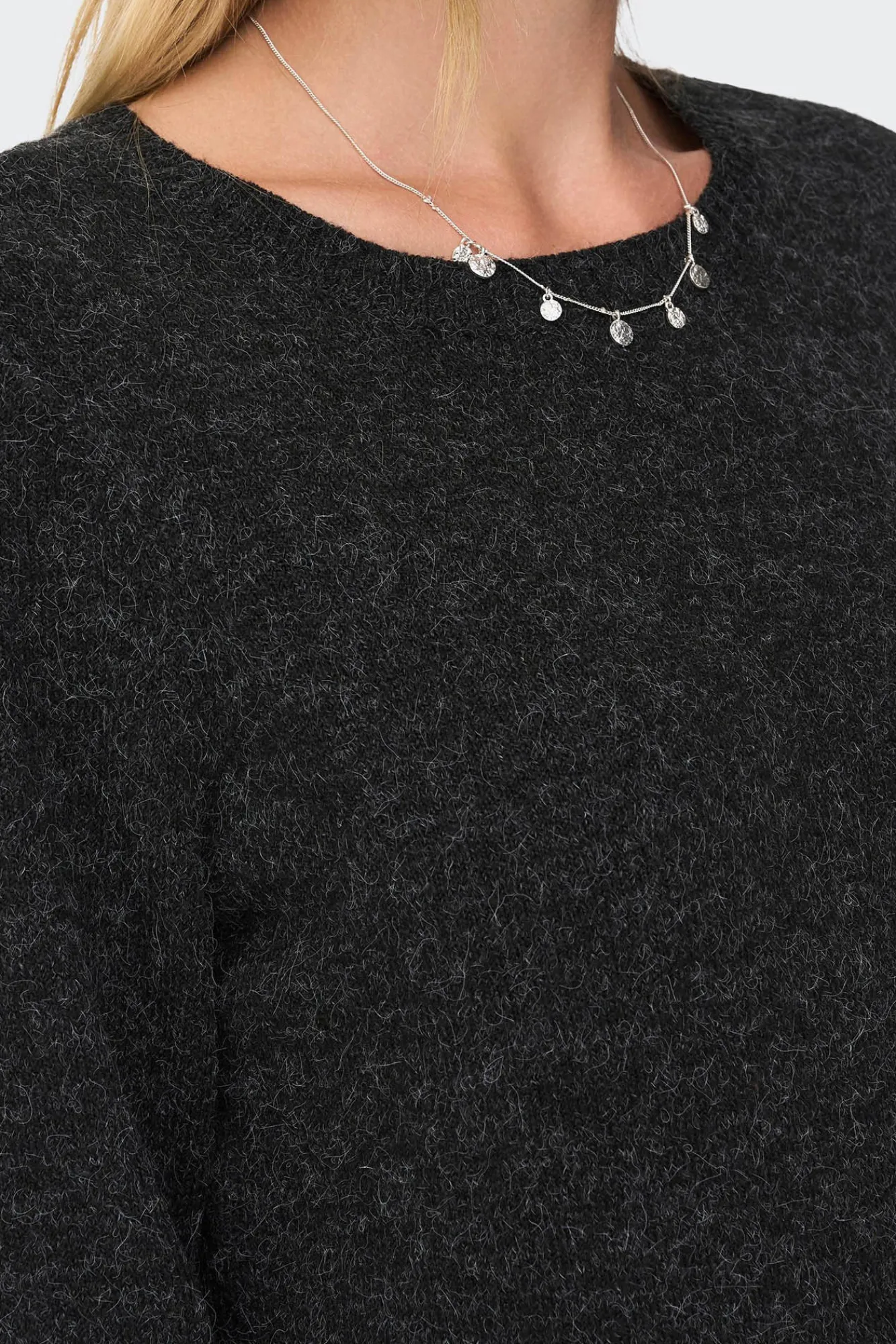 Only Vestido Corto De Punto Negro Online