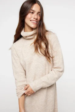 Pieces Vestido Corto De Punto Marron Online