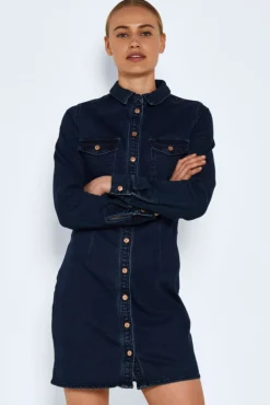 Noisy May Vestido Corto Denim Azul Medio Best