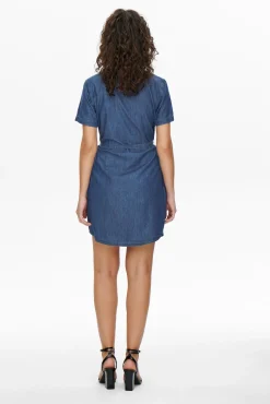 JDY Vestido Corto Denim Azul Medio Clearance