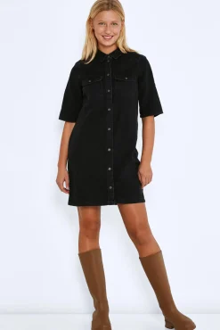 Noisy May Vestido Corto Denim Negro