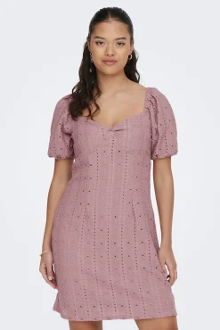 JDY Vestido Corto Detalles Calados Morado Sale