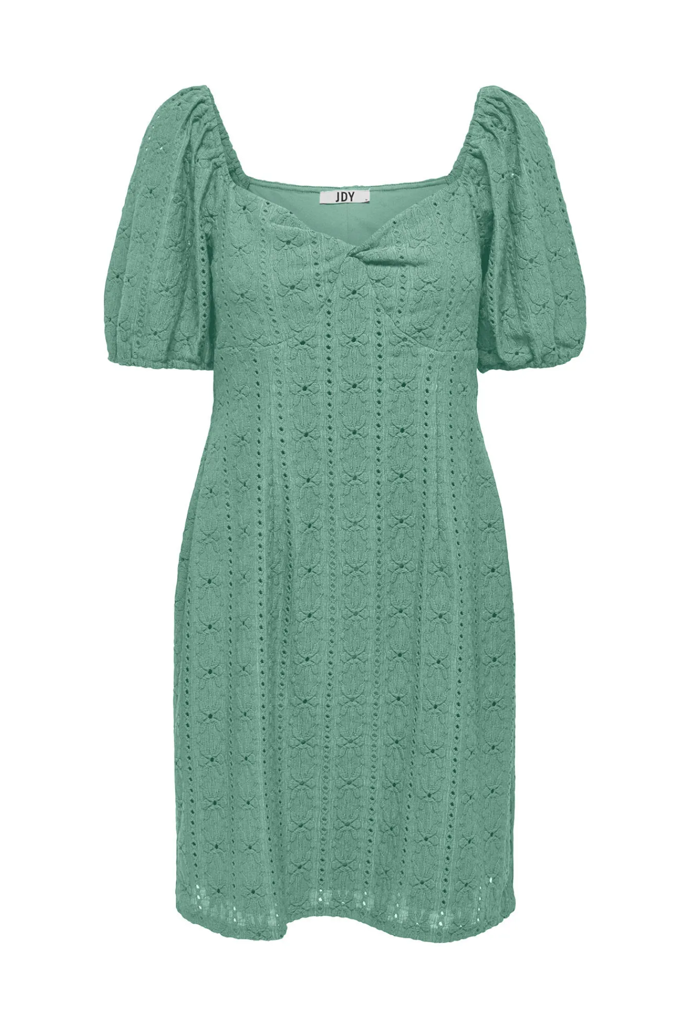 JDY Vestido Corto Detalles Calados Verde Discount