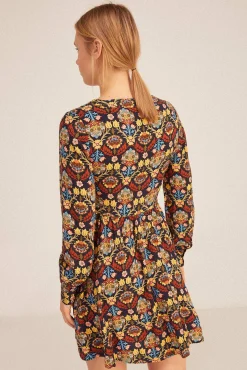 * Vestido Corto Escote Cenefas Navy New