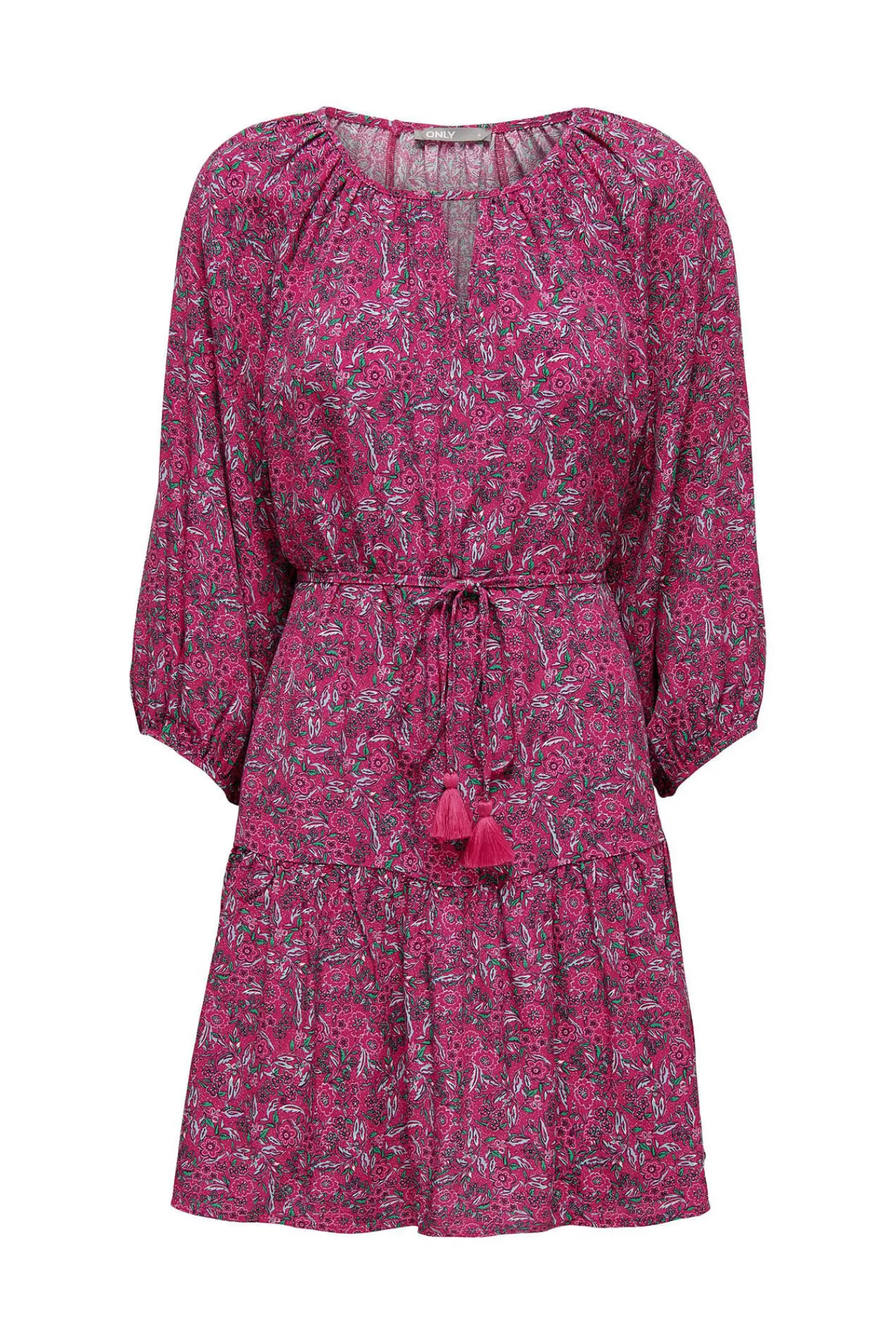 Only Vestido Corto Estampado Rojo Hot