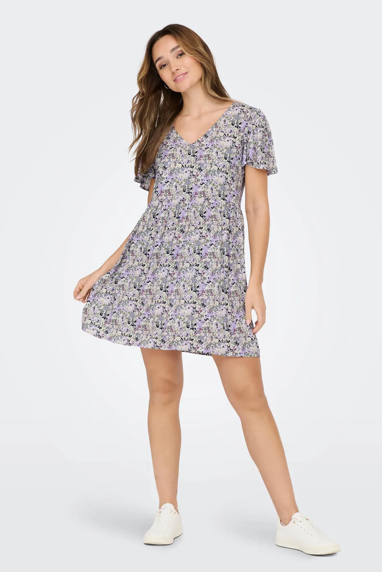 JDY Vestido Corto Estampado Blanco Sale