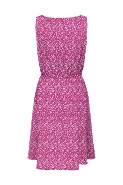 Only Vestido Corto Estampado Sin Mangas Rojo