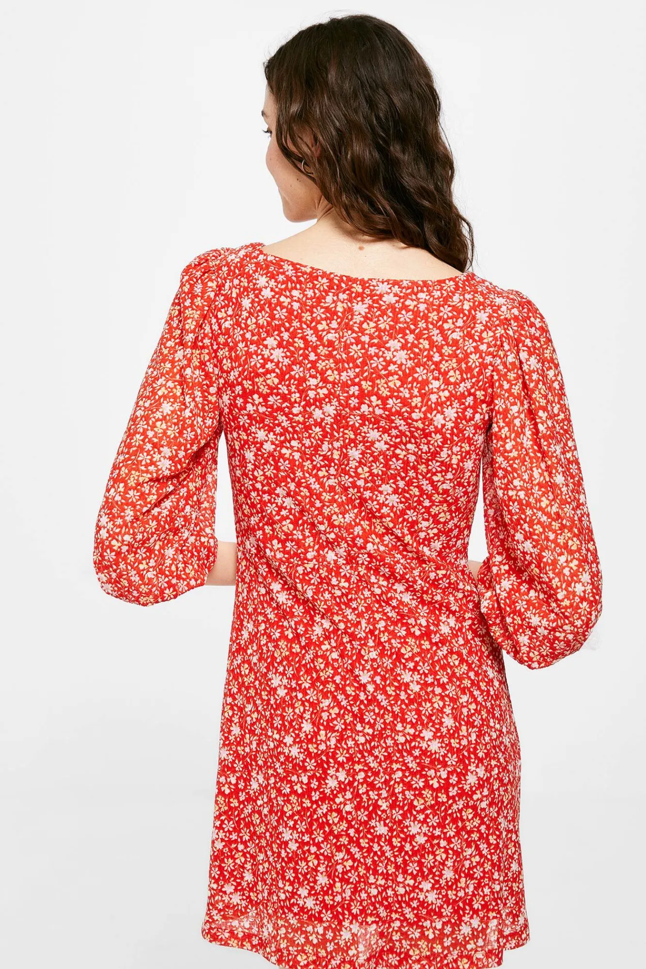 * Vestido Corto Frunces Rojo Clearance