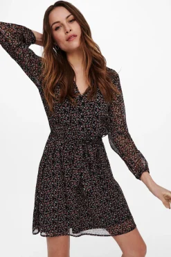 Only Vestido Corto Lazo Azul Medio Online