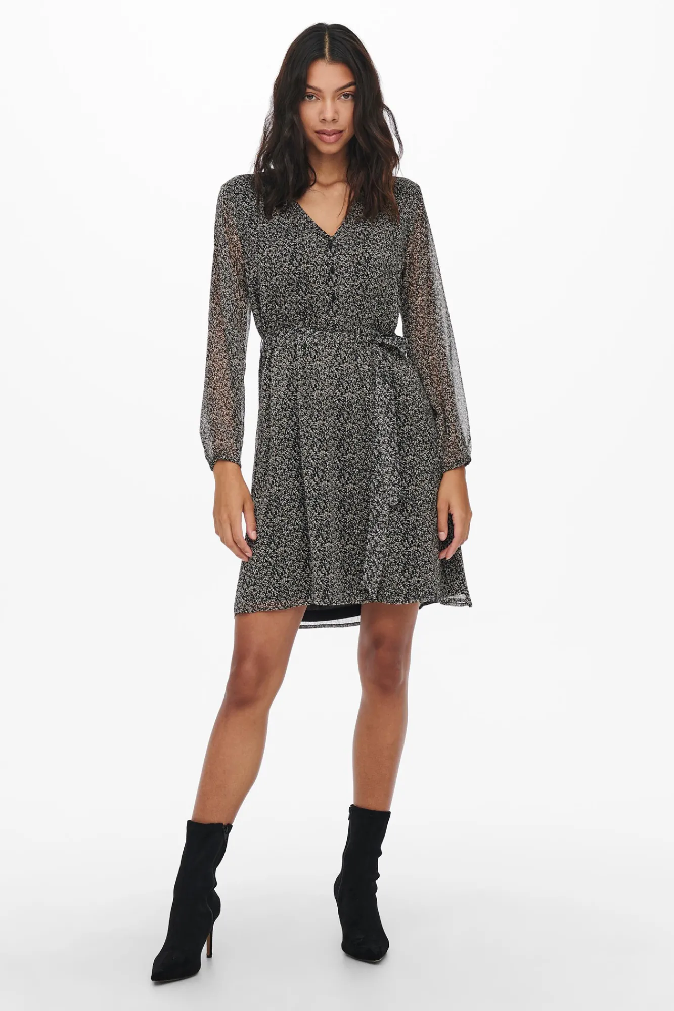 Only Vestido Corto Lazo Negro Clearance