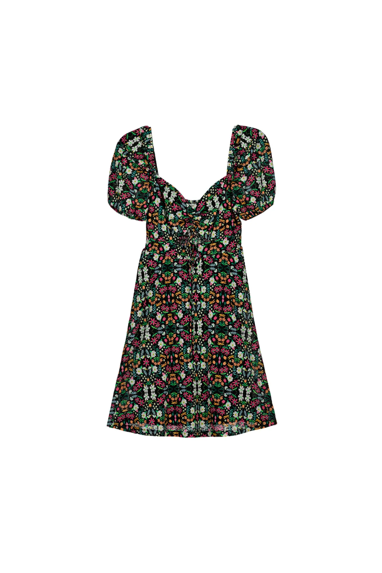 * Vestido Corto Lazo Uve Escote Negro Best