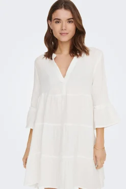 Only Vestido Corto Manga 3/4 Blanco Best