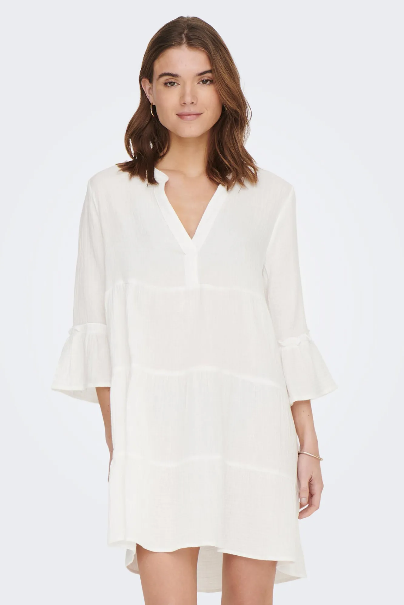 Only Vestido Corto Manga 3/4 Blanco Best