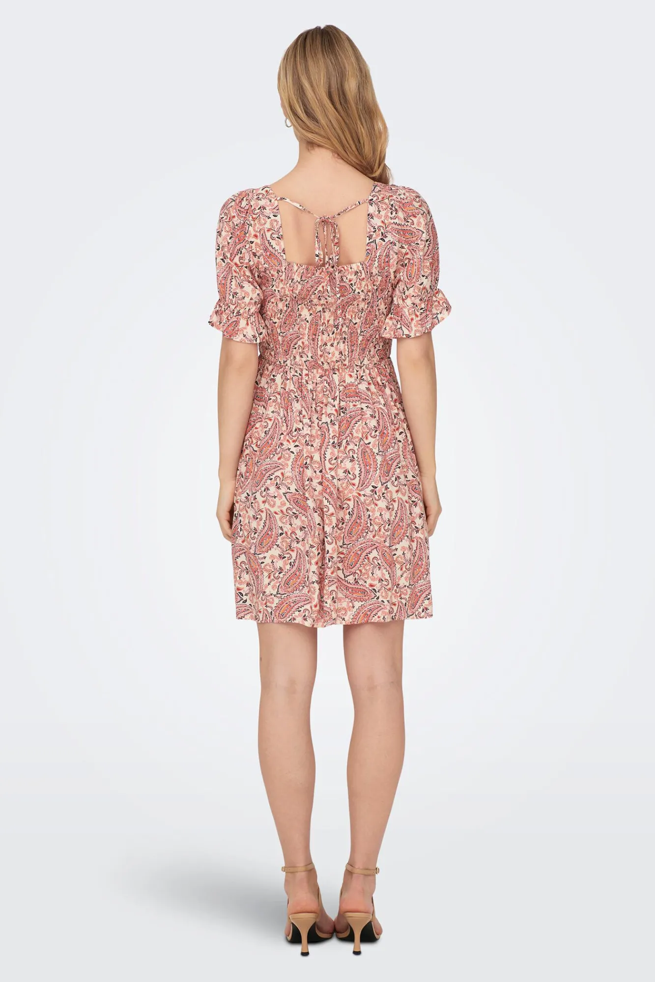 JDY Vestido Corto Manga Corta Gris Medio Discount
