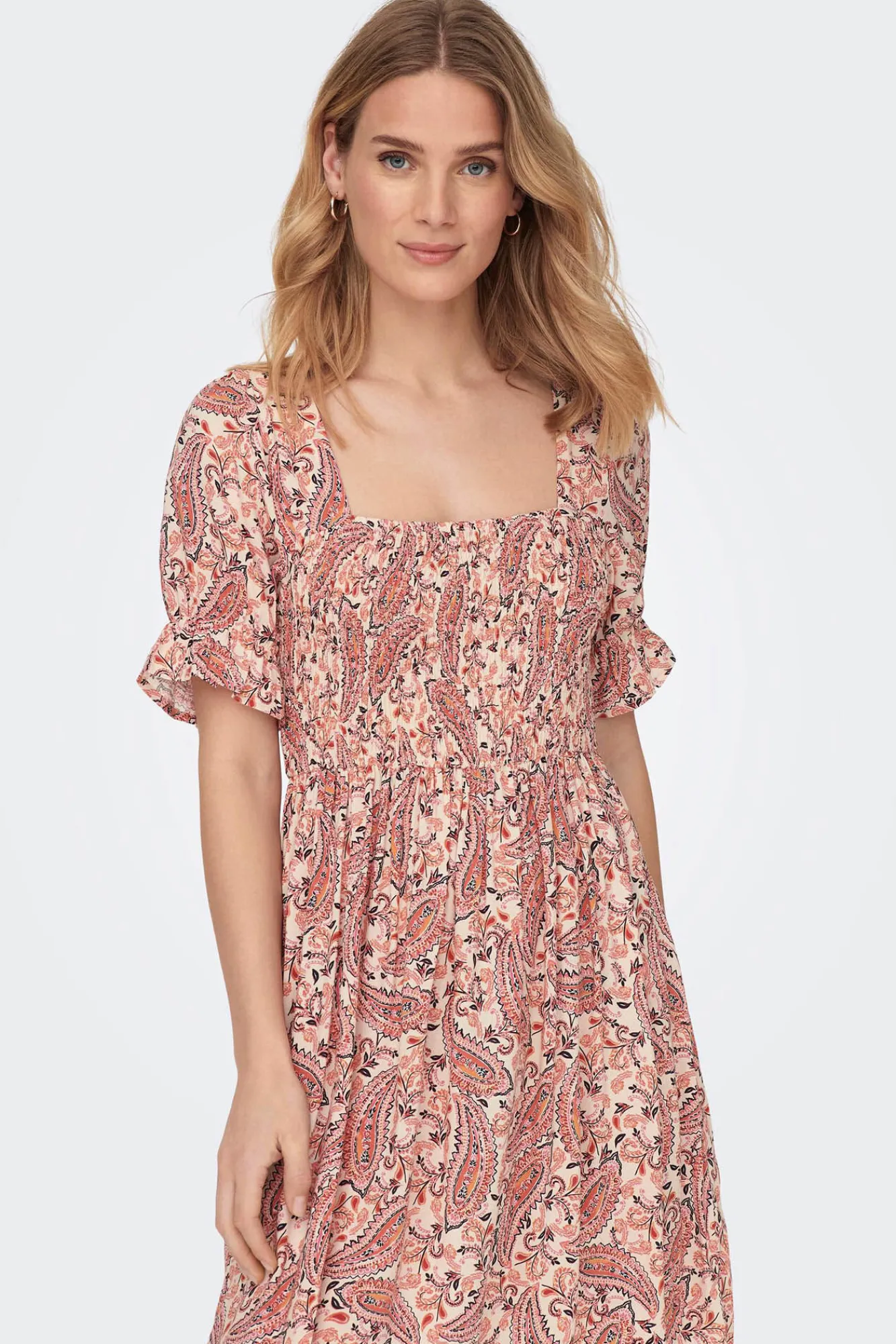 JDY Vestido Corto Manga Corta Gris Medio Discount