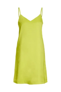 Jack & Jones Vestido Corto Satinado De Tirantes Verde