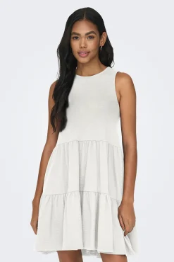 Only Vestido Corto Sin Mangas Blanco Sale