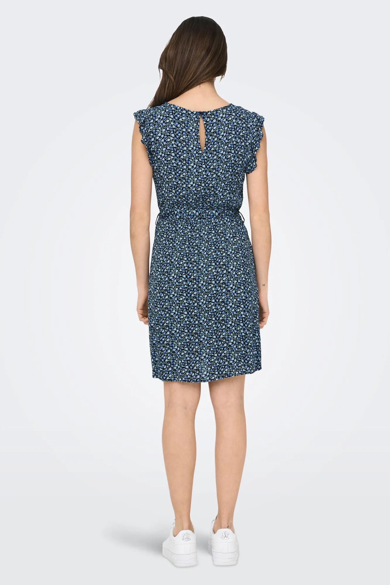 Only Vestido Corto Sin Mangas Azul Medio Hot