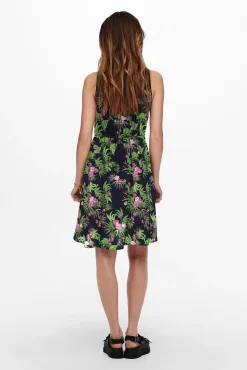 Only Vestido Corto Sin Mangas Negro Online