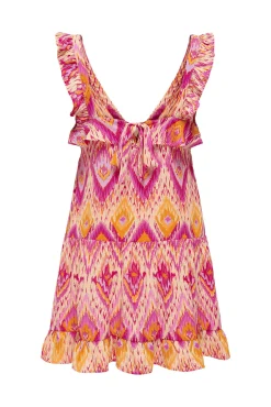 Only Vestido Corto Tirantes Con Volante Rosa Hot