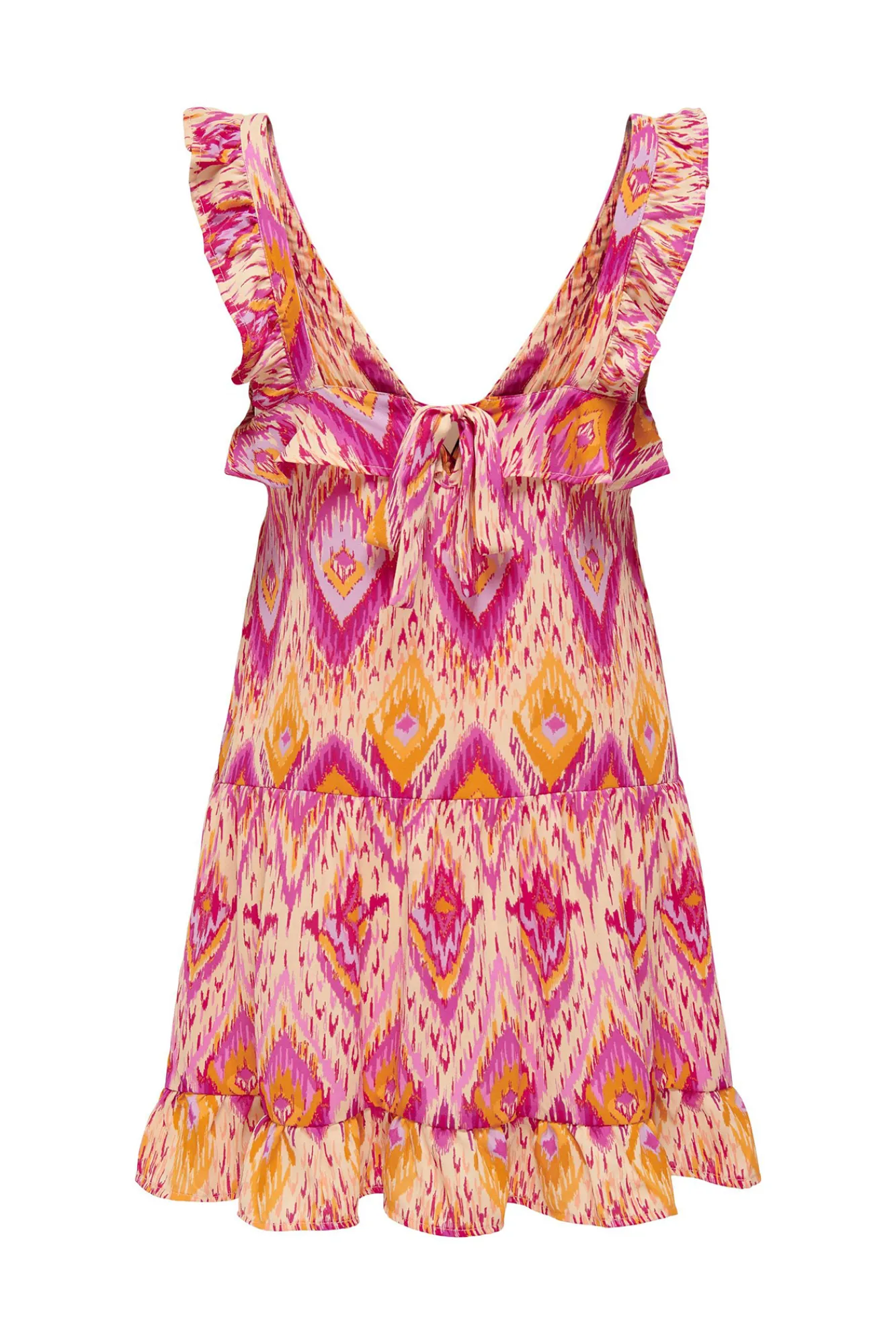 Only Vestido Corto Tirantes Con Volante Rosa Hot