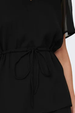 JDY Vestido Corto Volantes Negro Hot