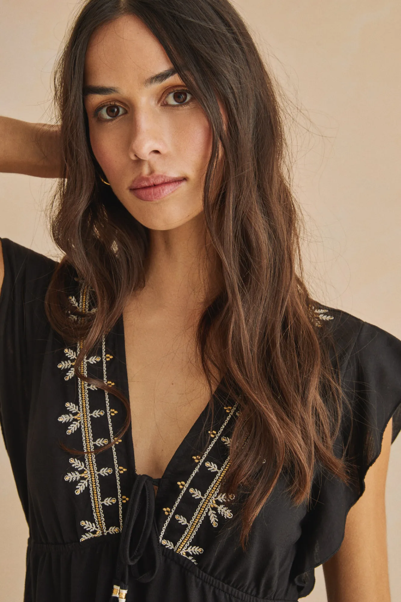 Women'secret Vestido Corto Volantes Negro Outlet