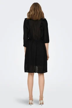 Only Vestido Corto Volantes Negro Sale